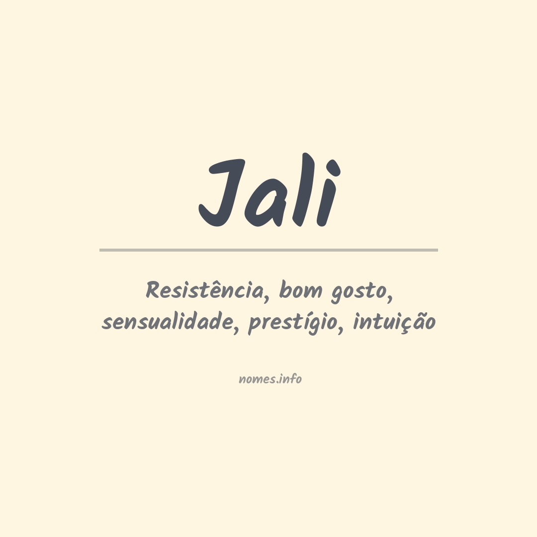 Significado do nome Jali