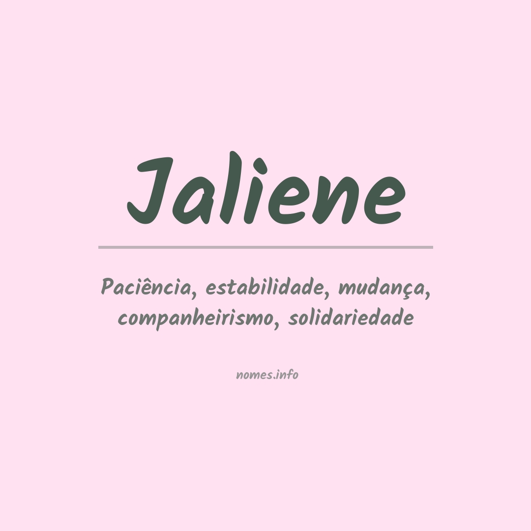 Significado do nome Jaliene