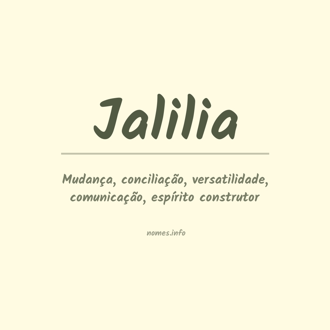 Significado do nome Jalilia