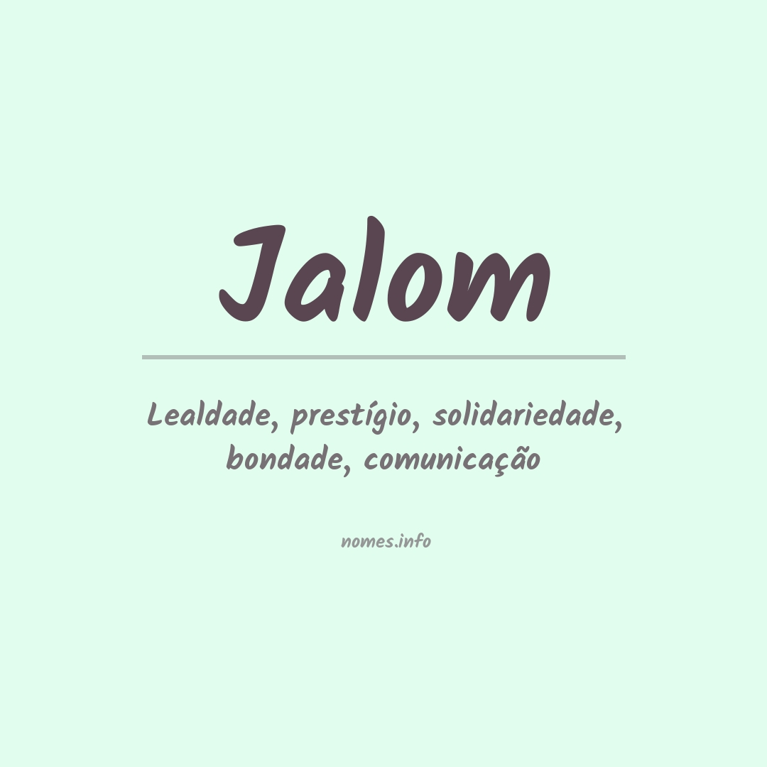 Significado do nome Jalom
