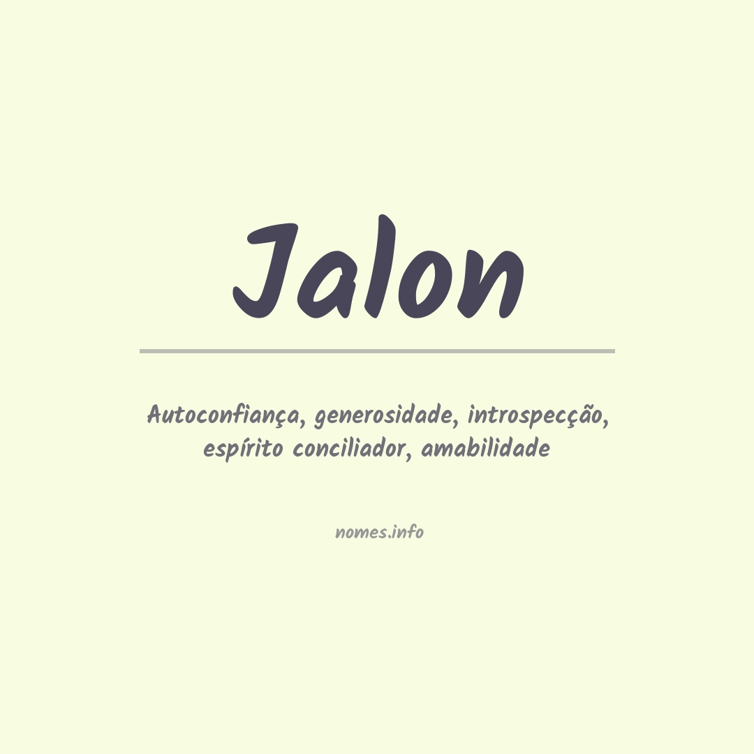 Significado do nome Jalon
