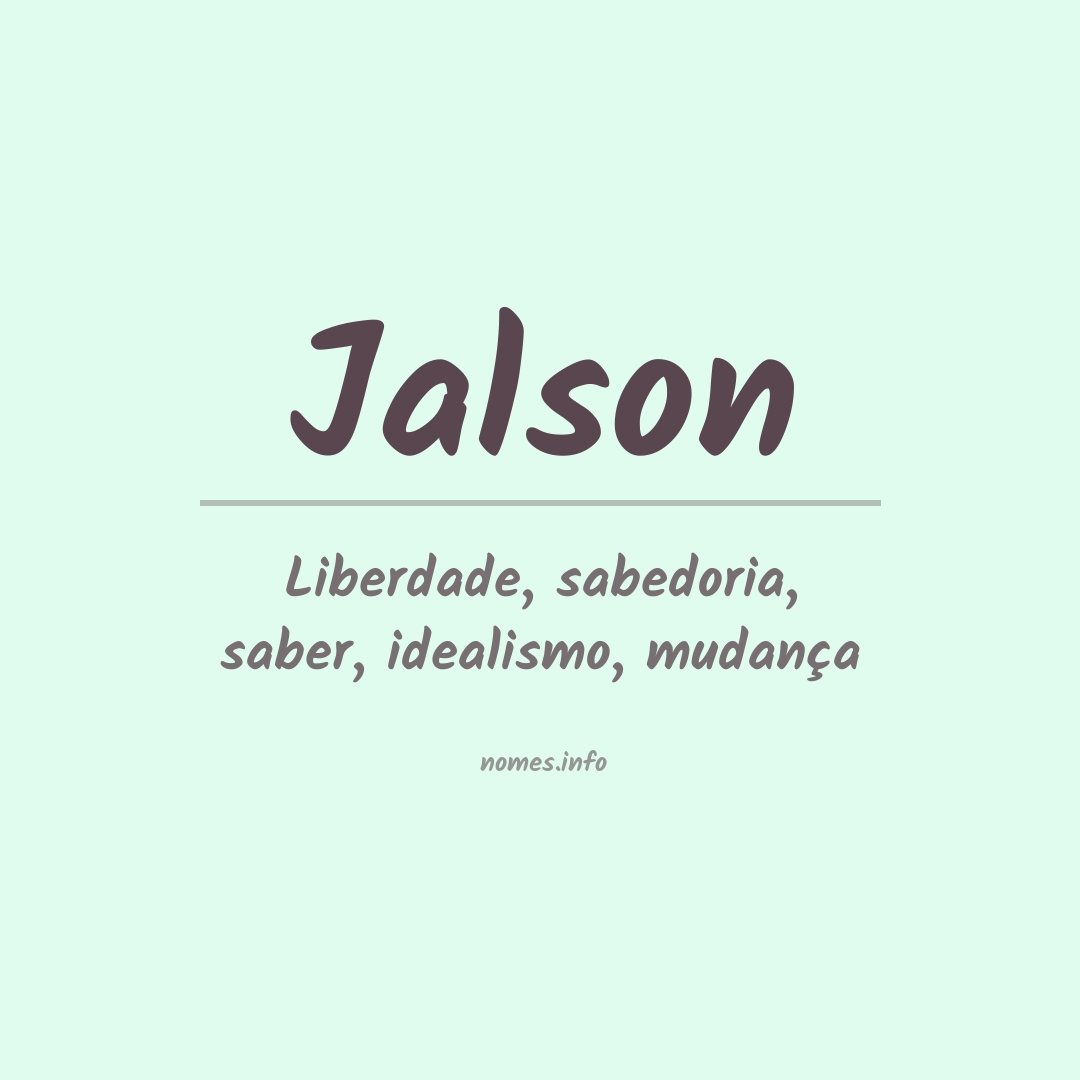 Significado do nome Jalson
