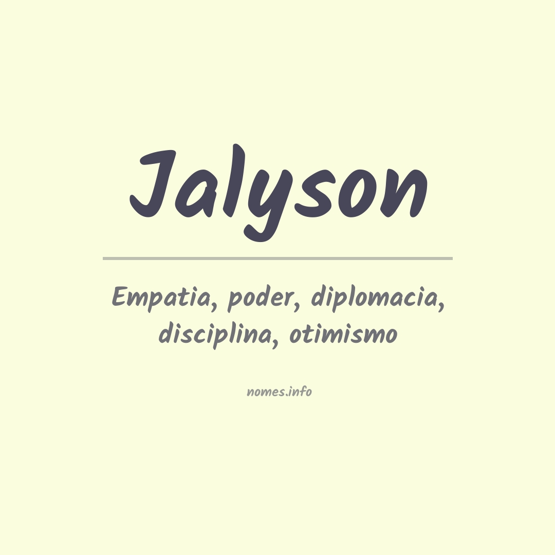 Significado do nome Jalyson