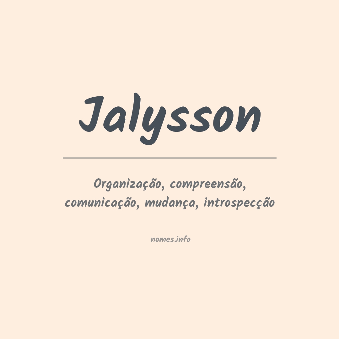 Significado do nome Jalysson