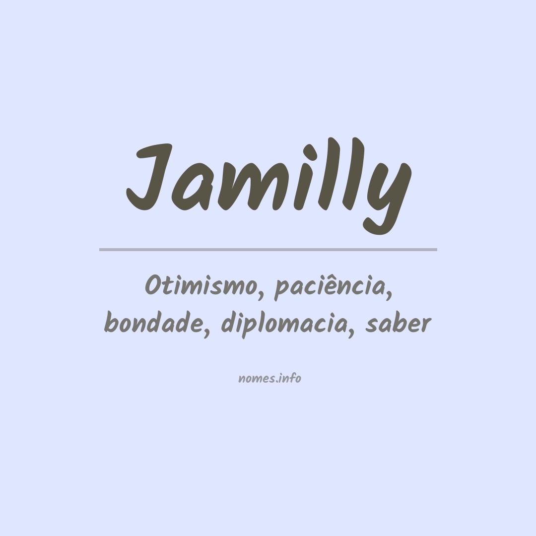 Significado do nome Jamilly