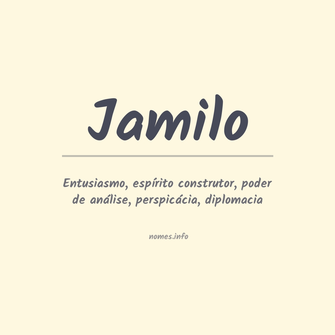 Significado do nome Jamilo