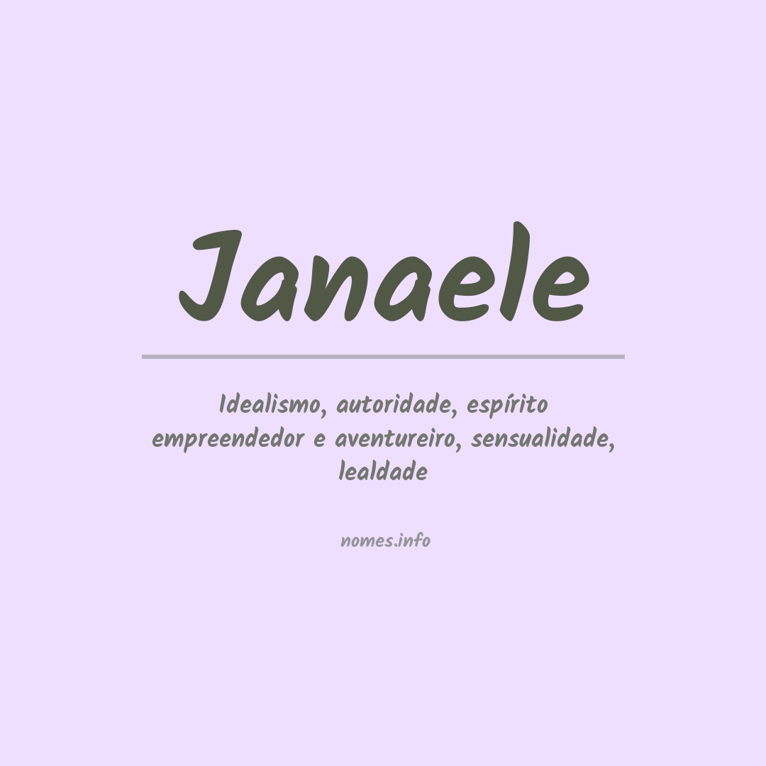 Significado do nome Janaele