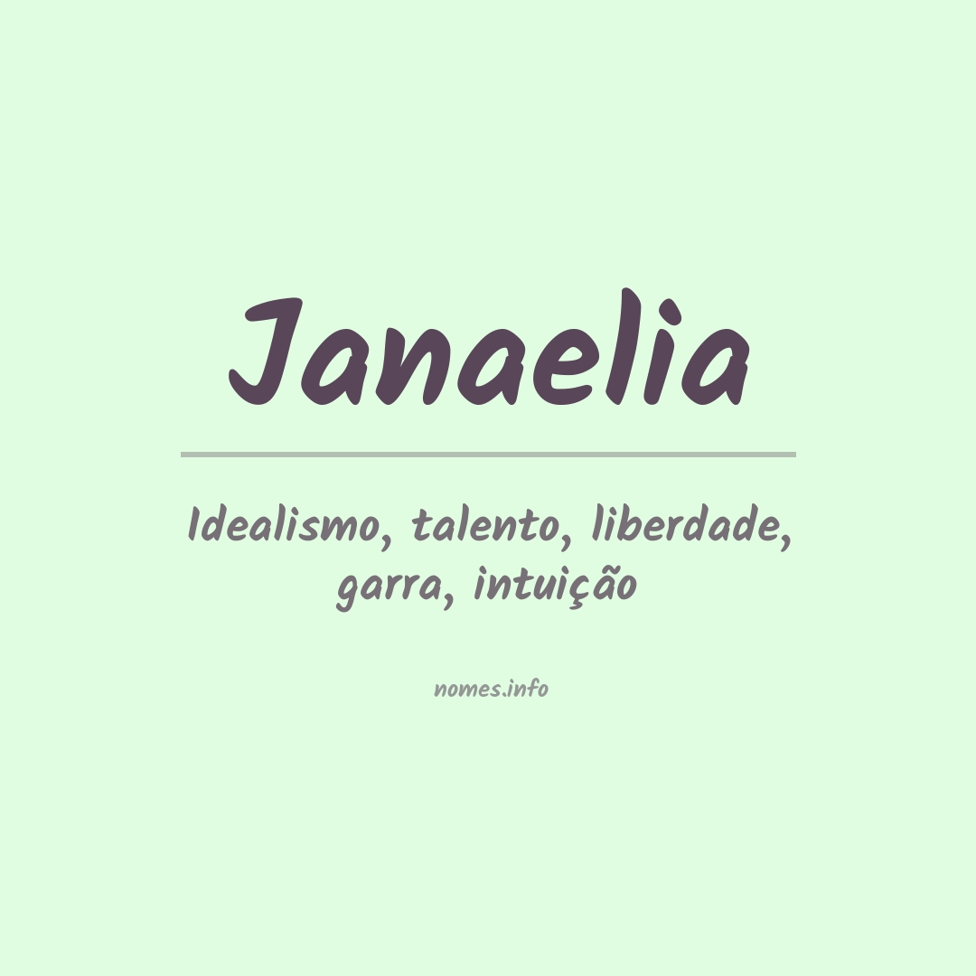 Significado do nome Janaelia