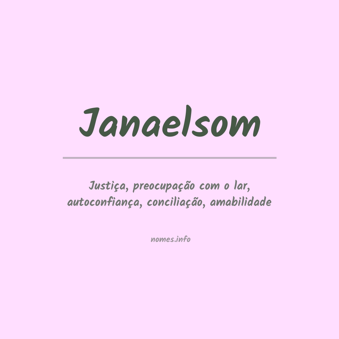 Significado do nome Janaelsom