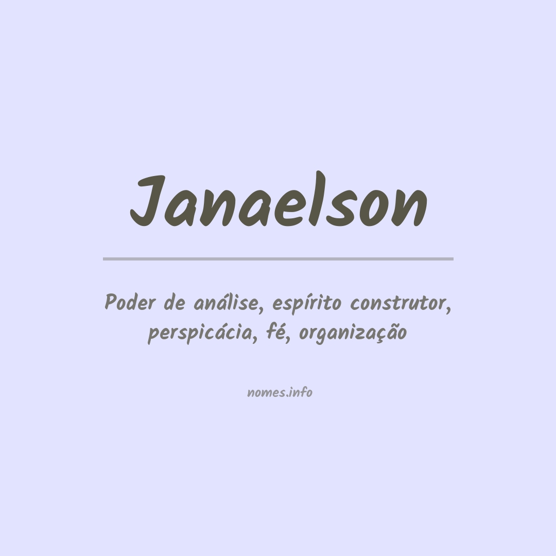 Significado do nome Janaelson