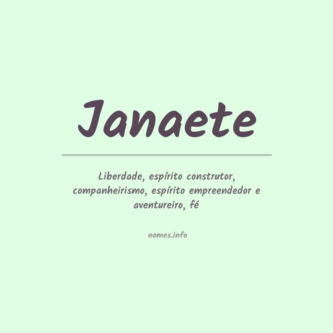 Significado do nome Janaete