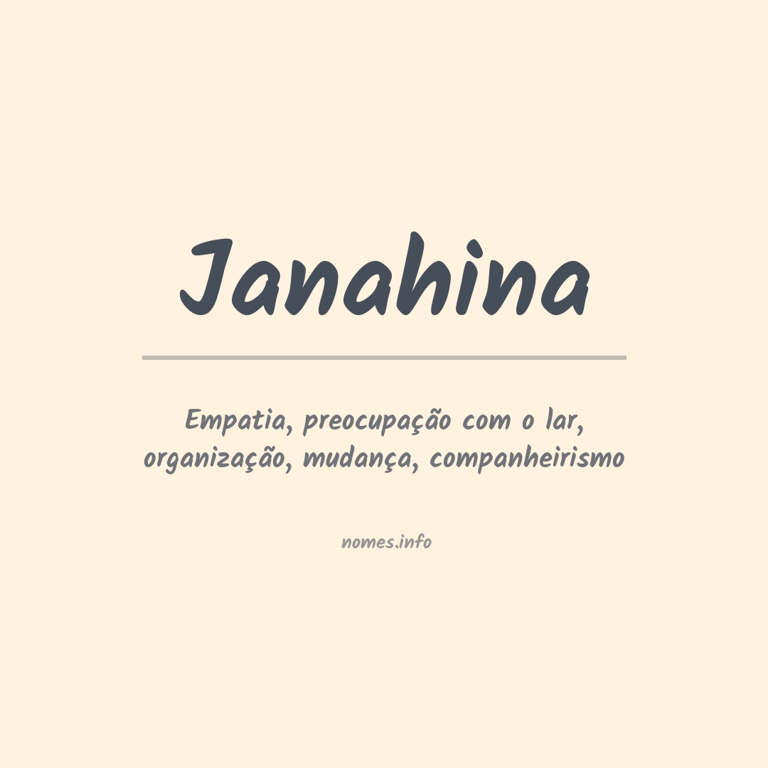 Significado do nome Janahina
