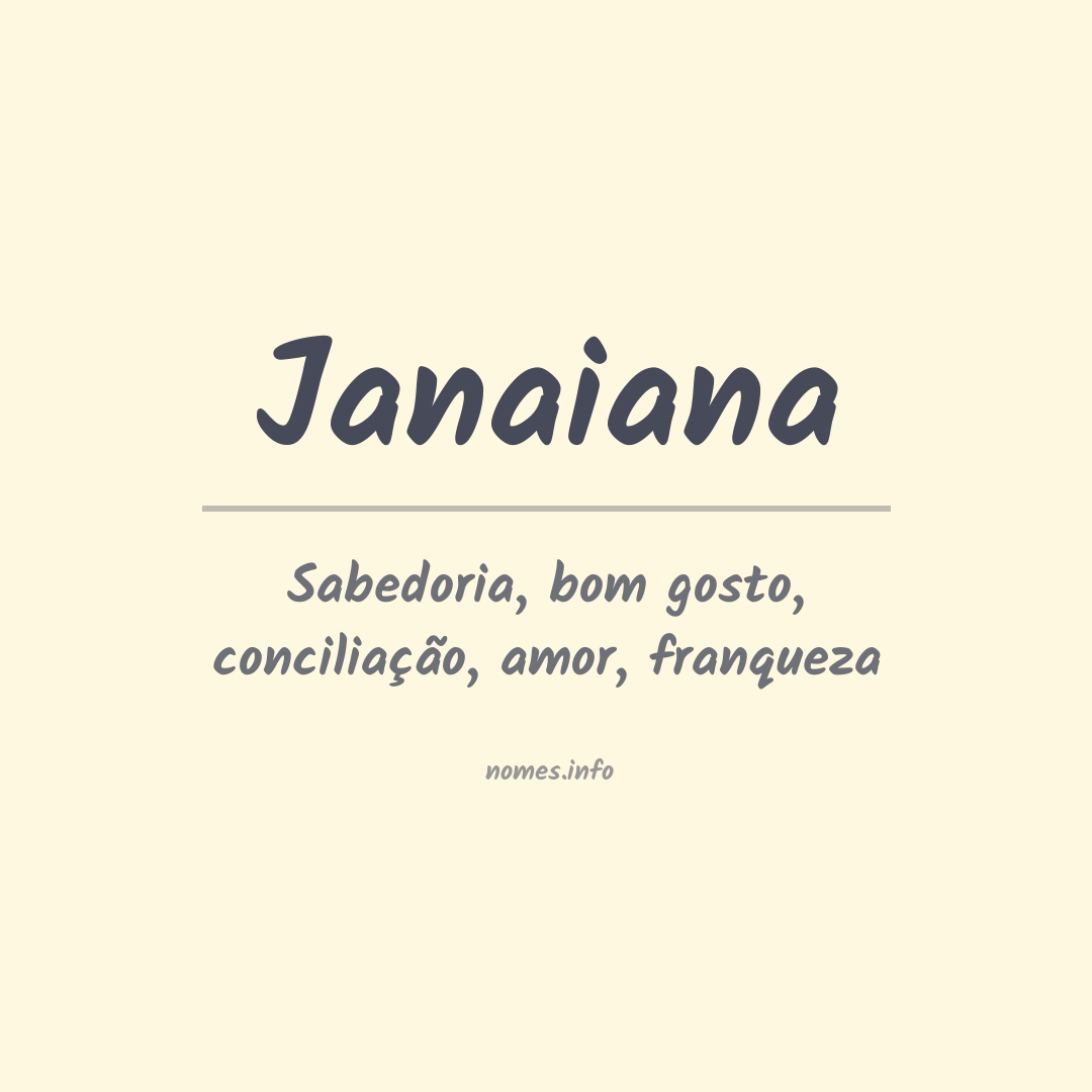 Significado do nome Janaiana