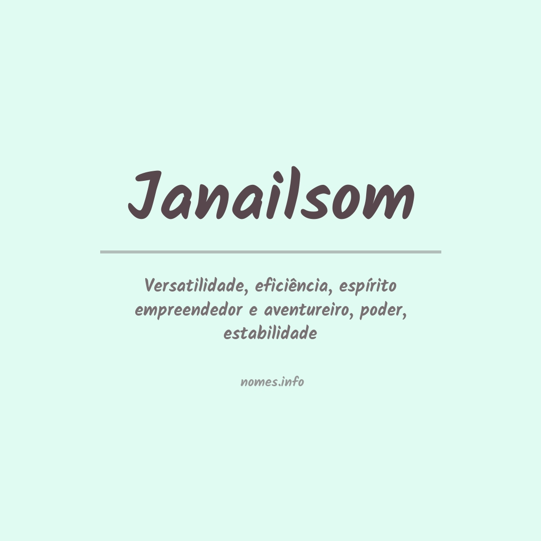 Significado do nome Janailsom