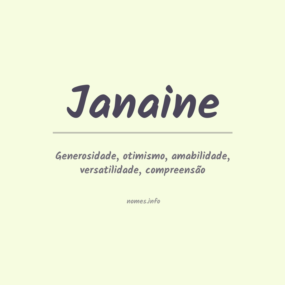 Significado do nome Janaine