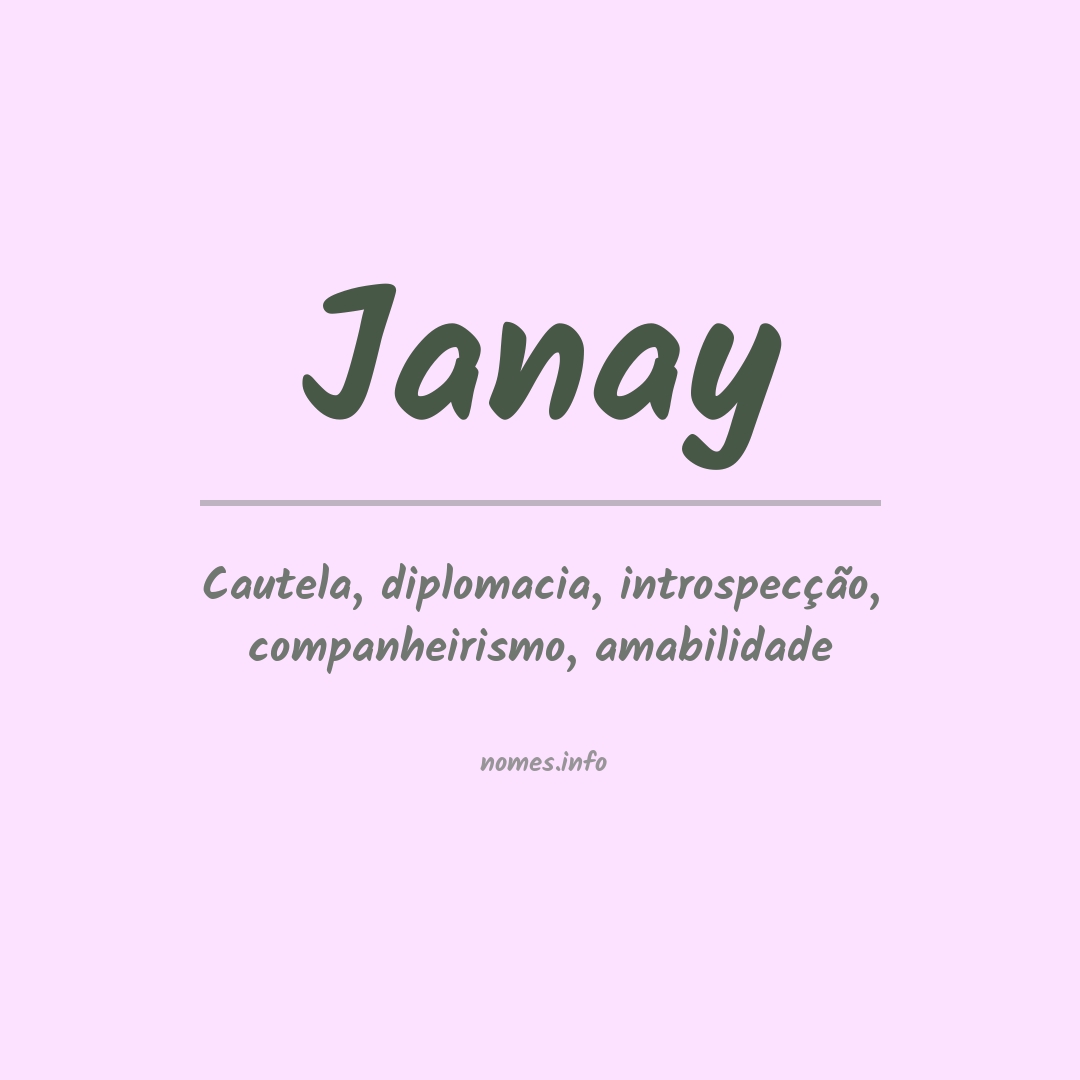 Significado do nome Janay