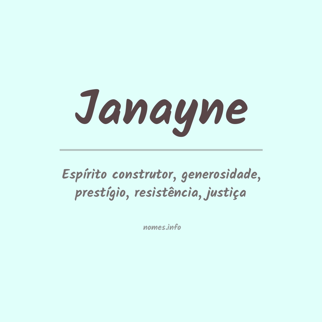 Significado do nome Janayne