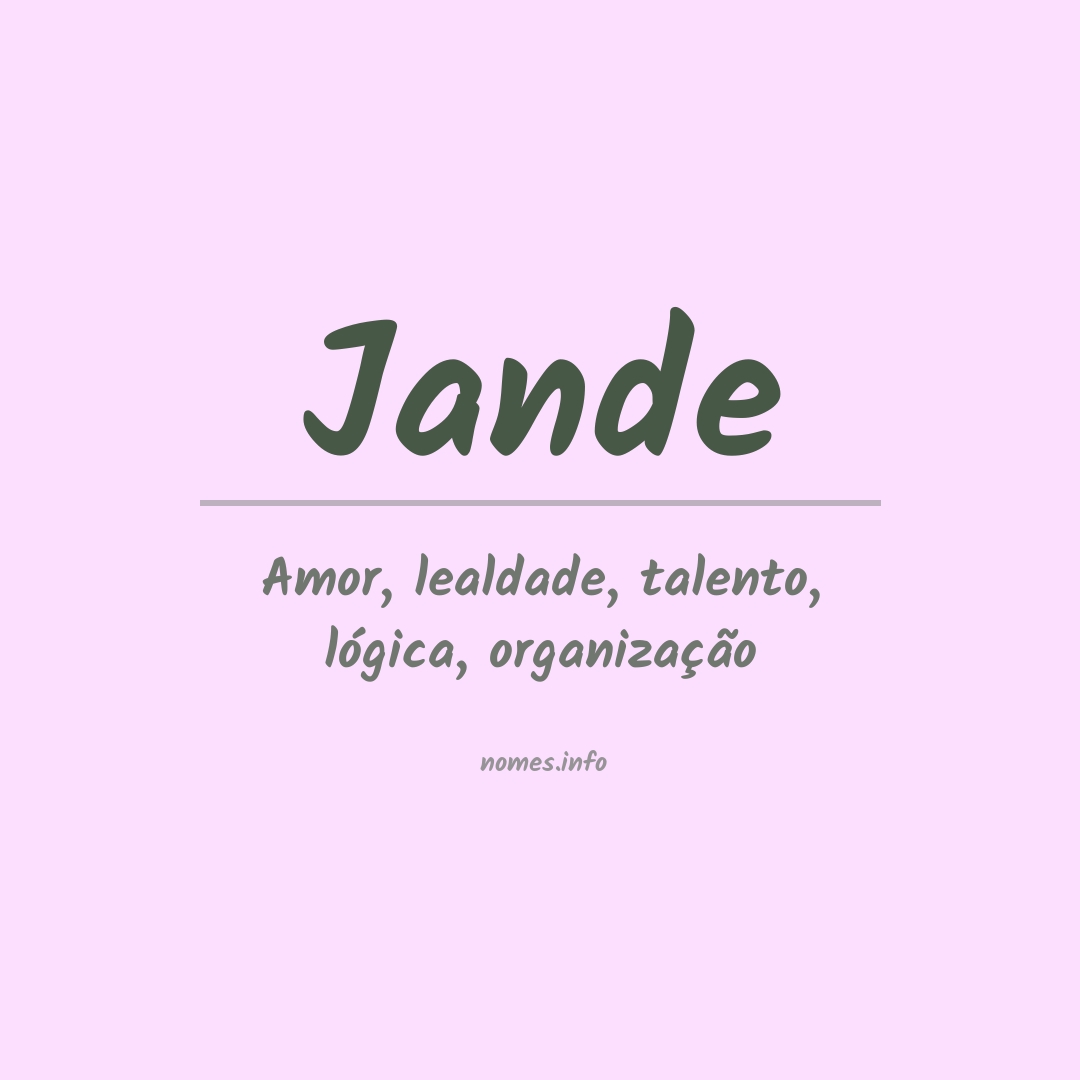 Significado do nome Jande Significado do nome Jande