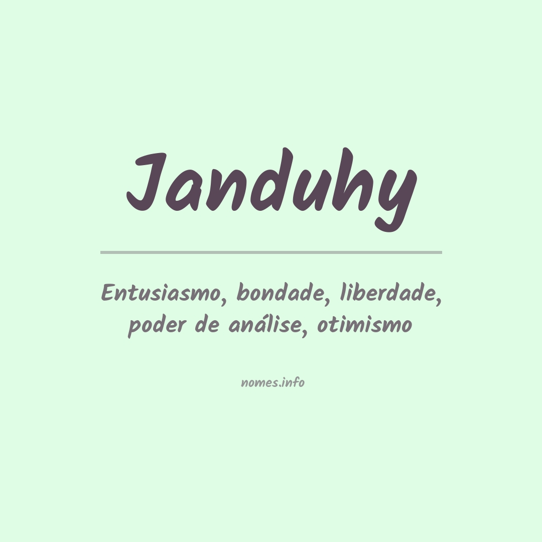 Significado do nome Janduhy