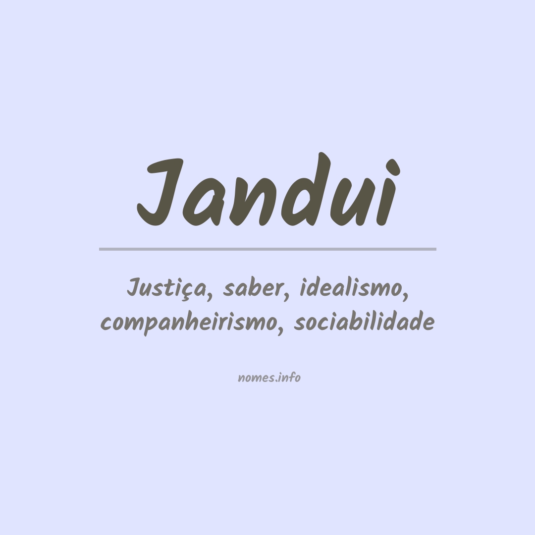 Significado do nome Jandui