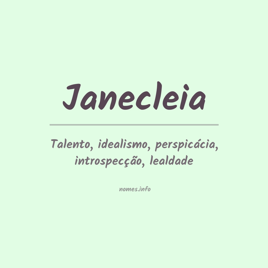 Significado do nome Janecleia