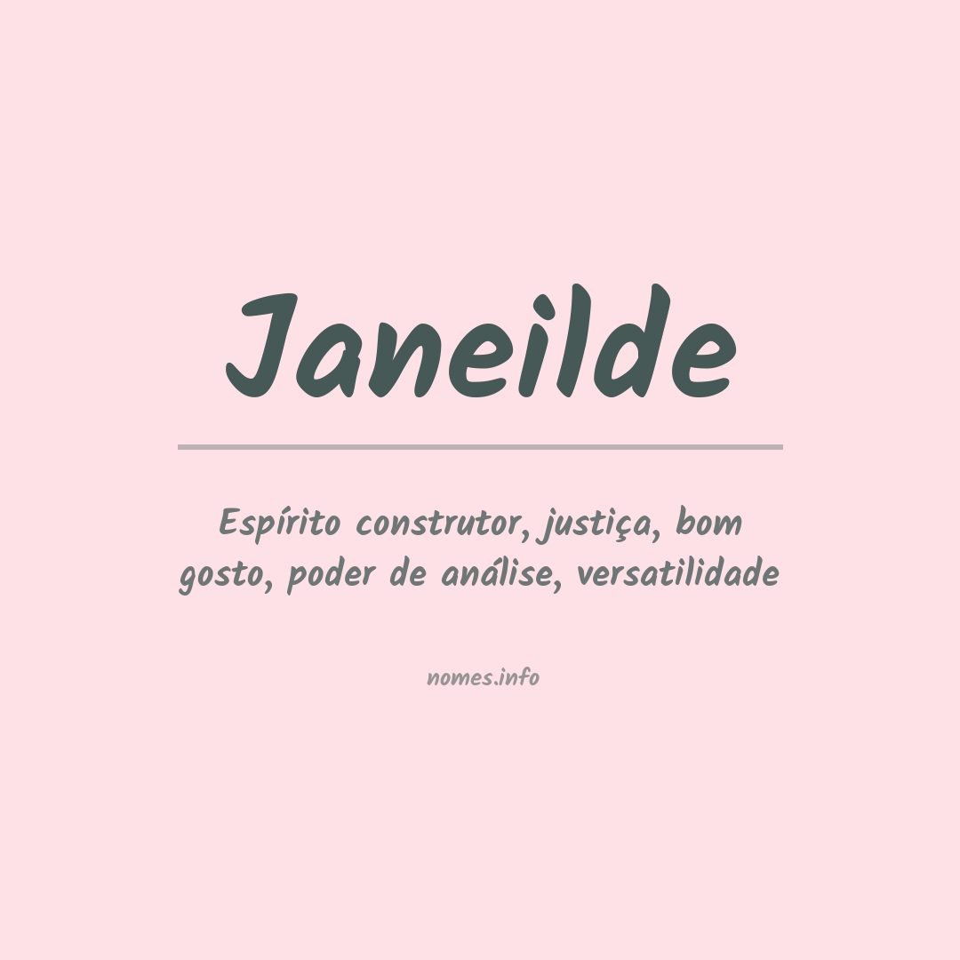 Significado do nome Janeilde