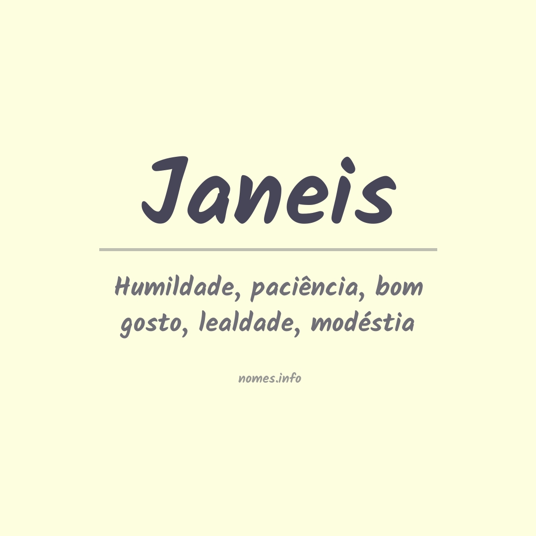 Significado do nome Janeis