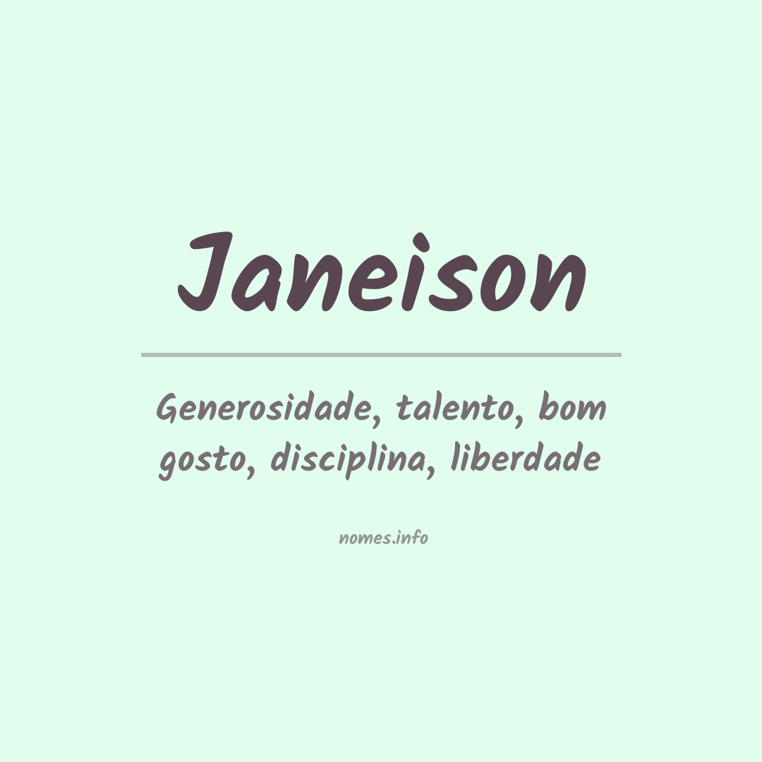 Significado do nome Janeison