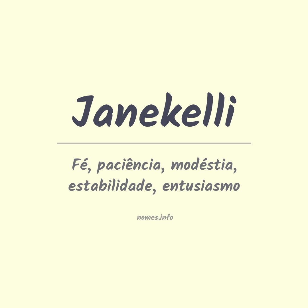 Significado do nome Janekelli