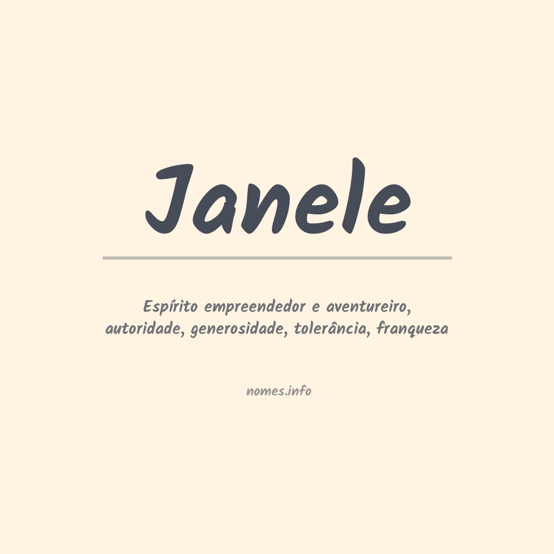 Significado do nome Janele