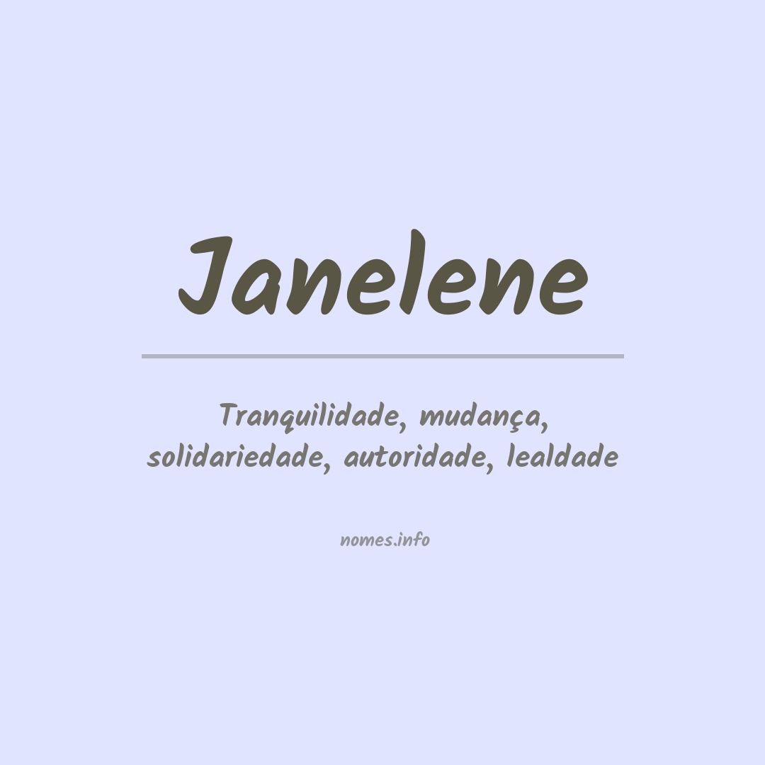 Significado do nome Janelene