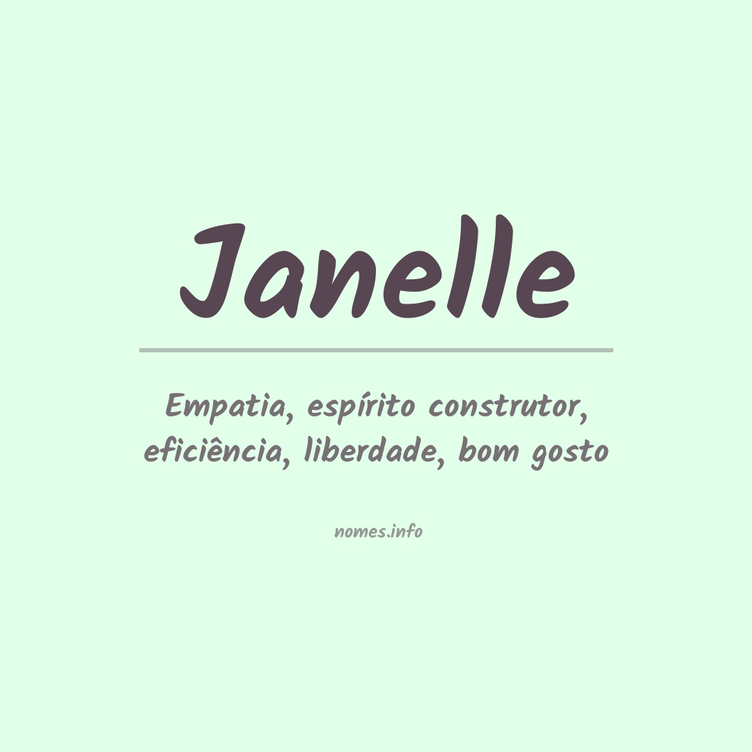Significado do nome Janelle