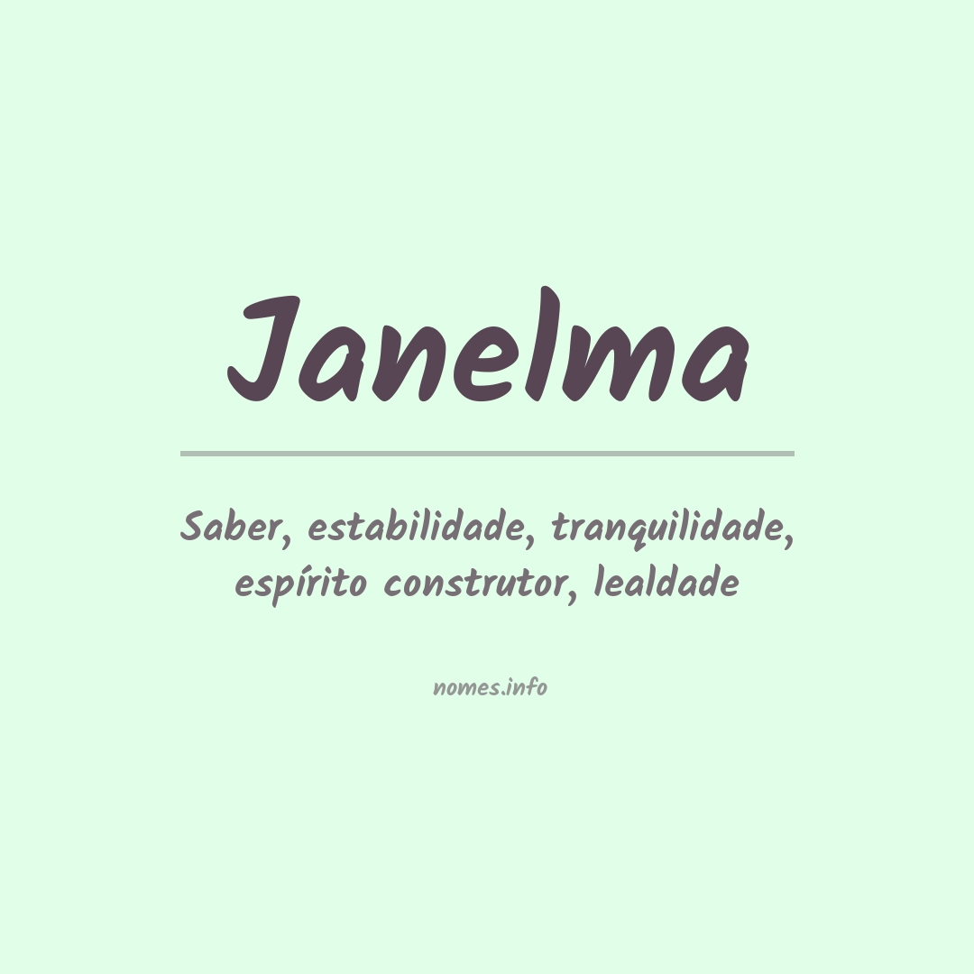 Significado do nome Janelma