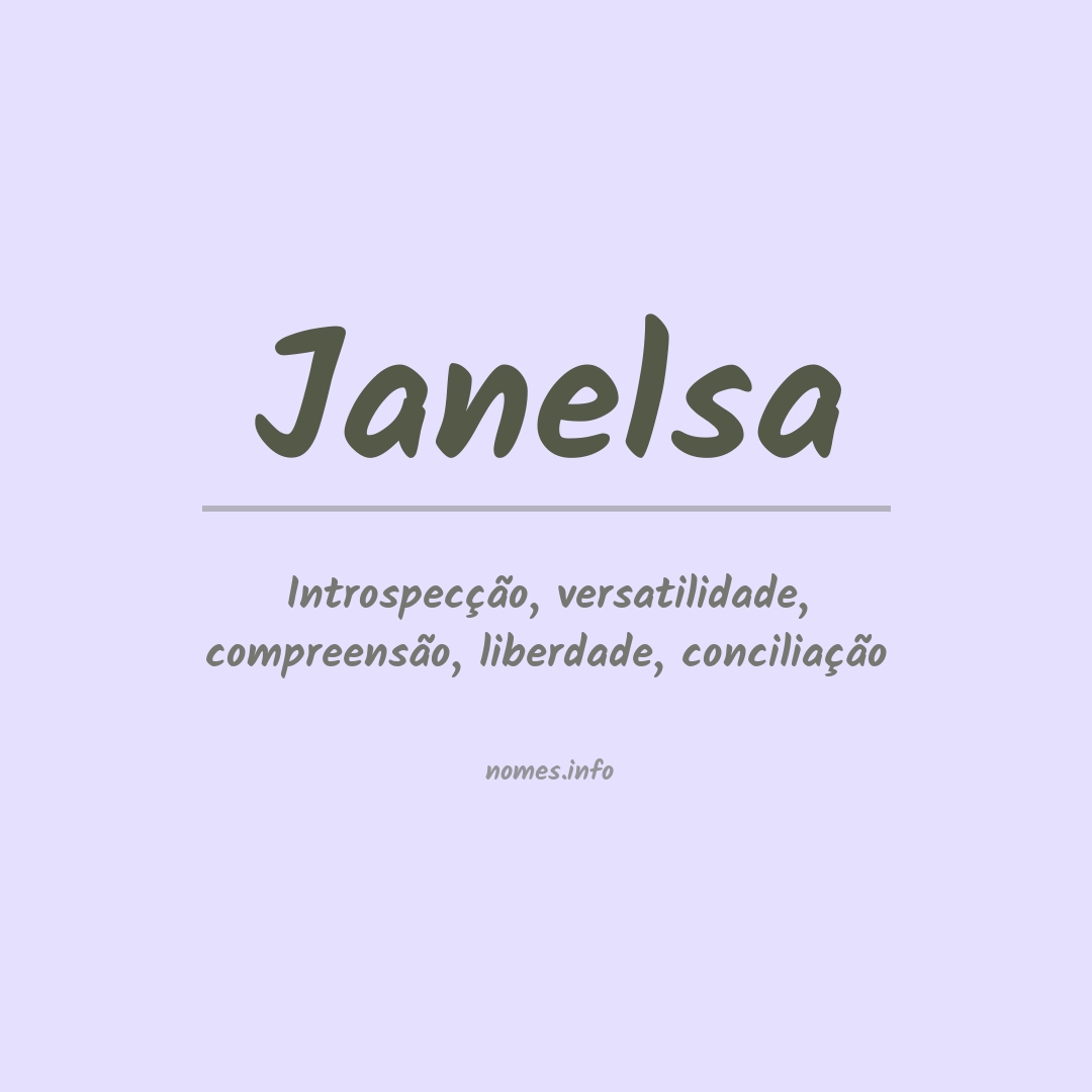 Significado do nome Janelsa