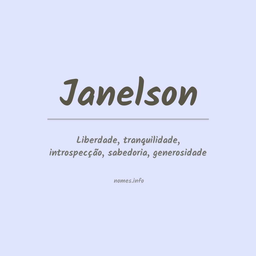 Significado do nome Janelson
