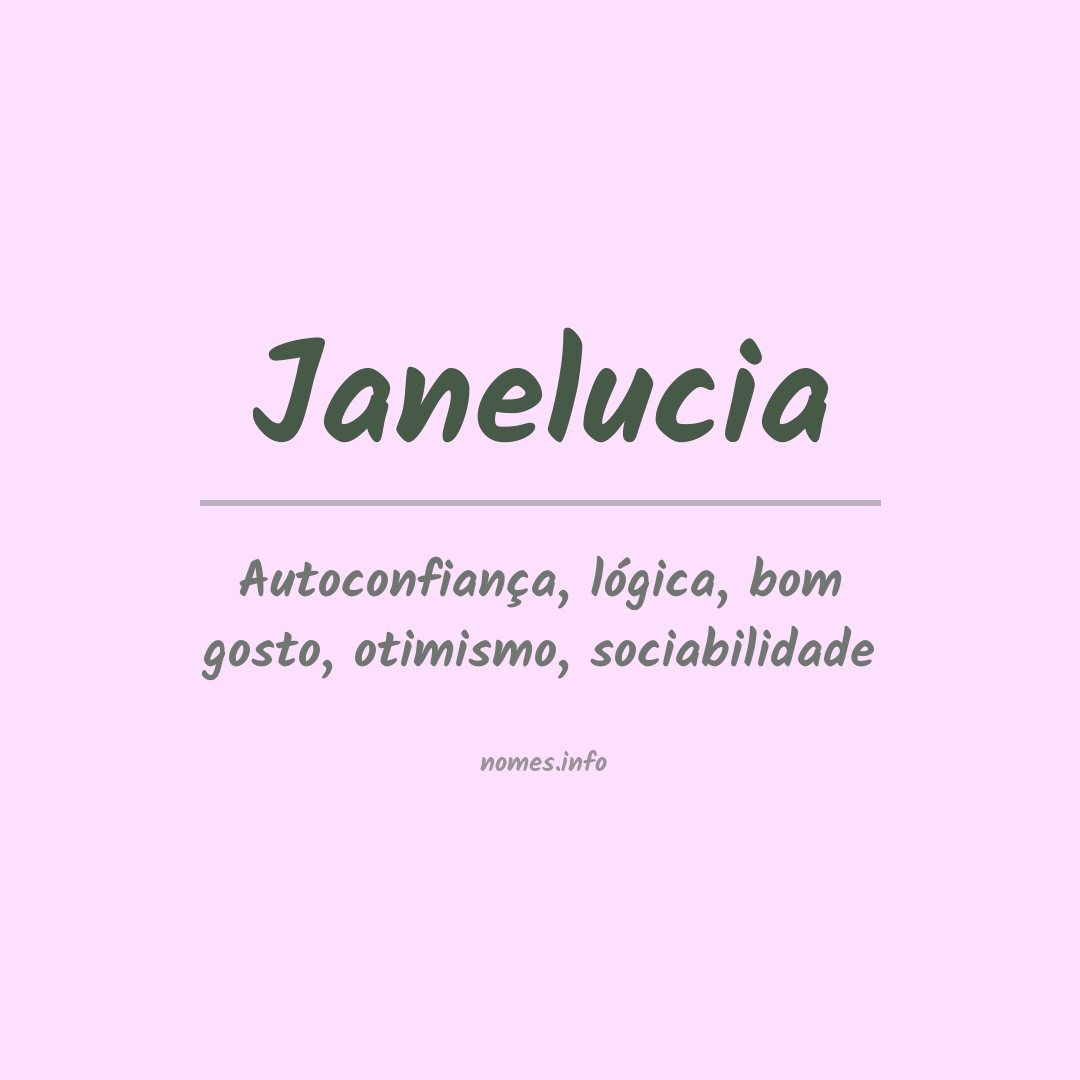 Significado do nome Janelucia