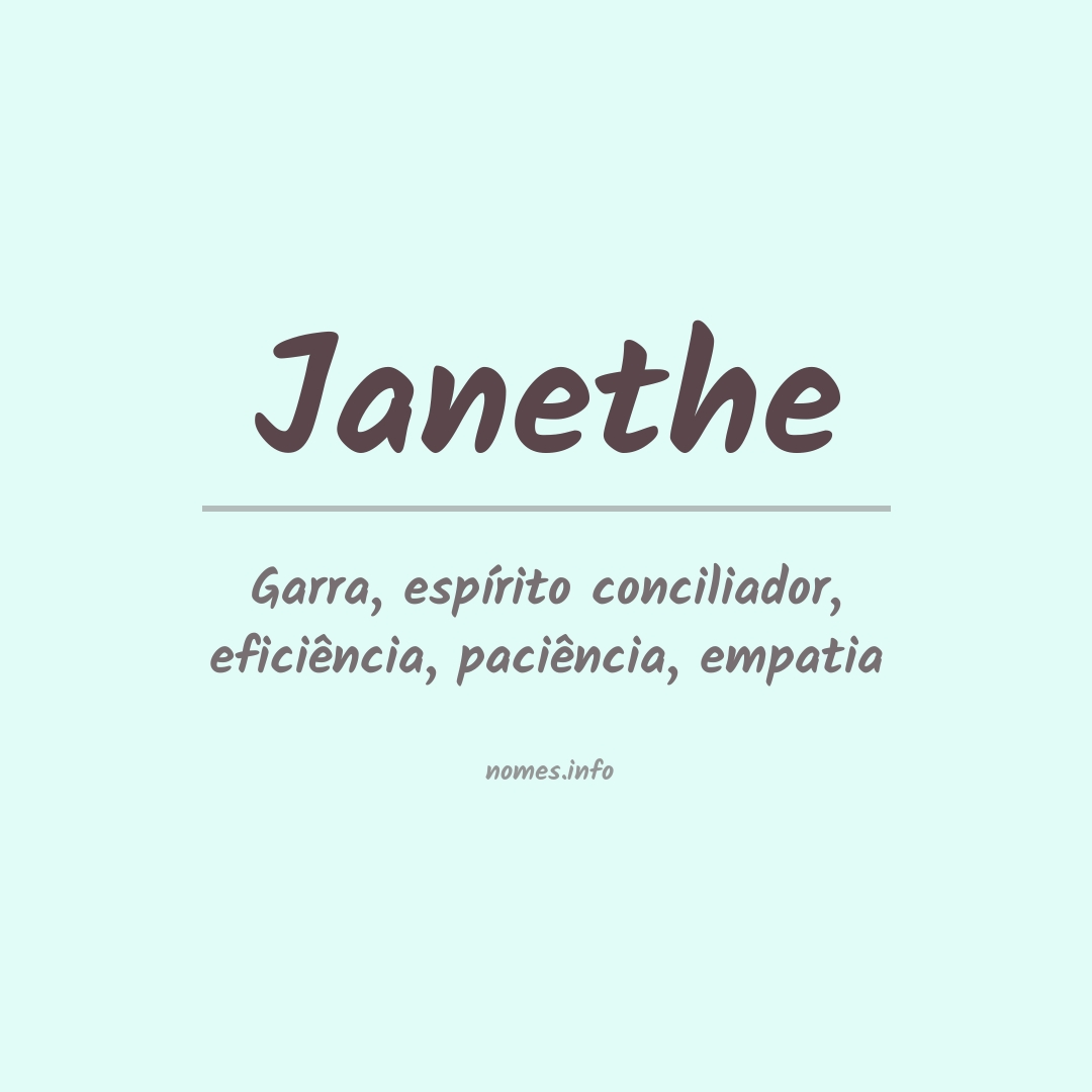 Significado do nome Janethe