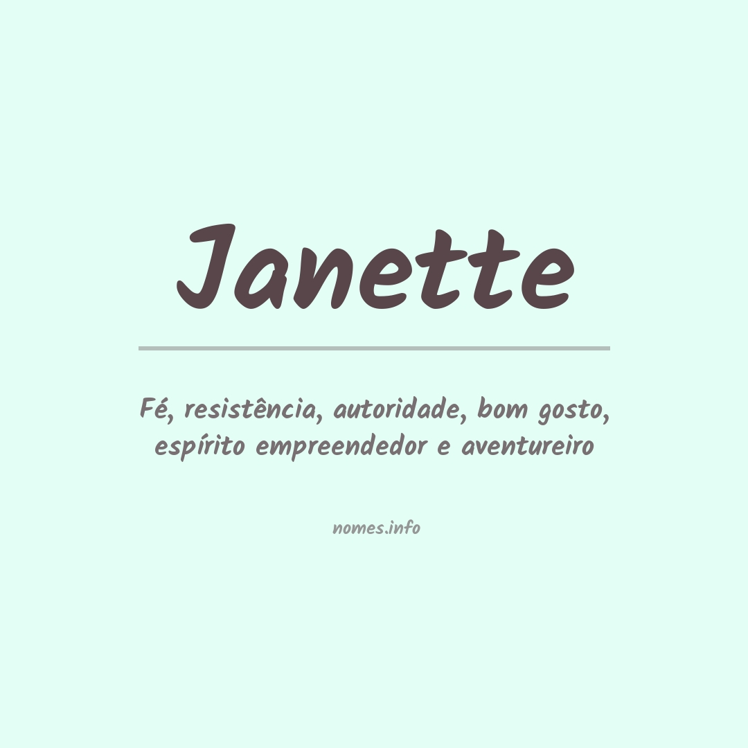 Significado do nome Janette