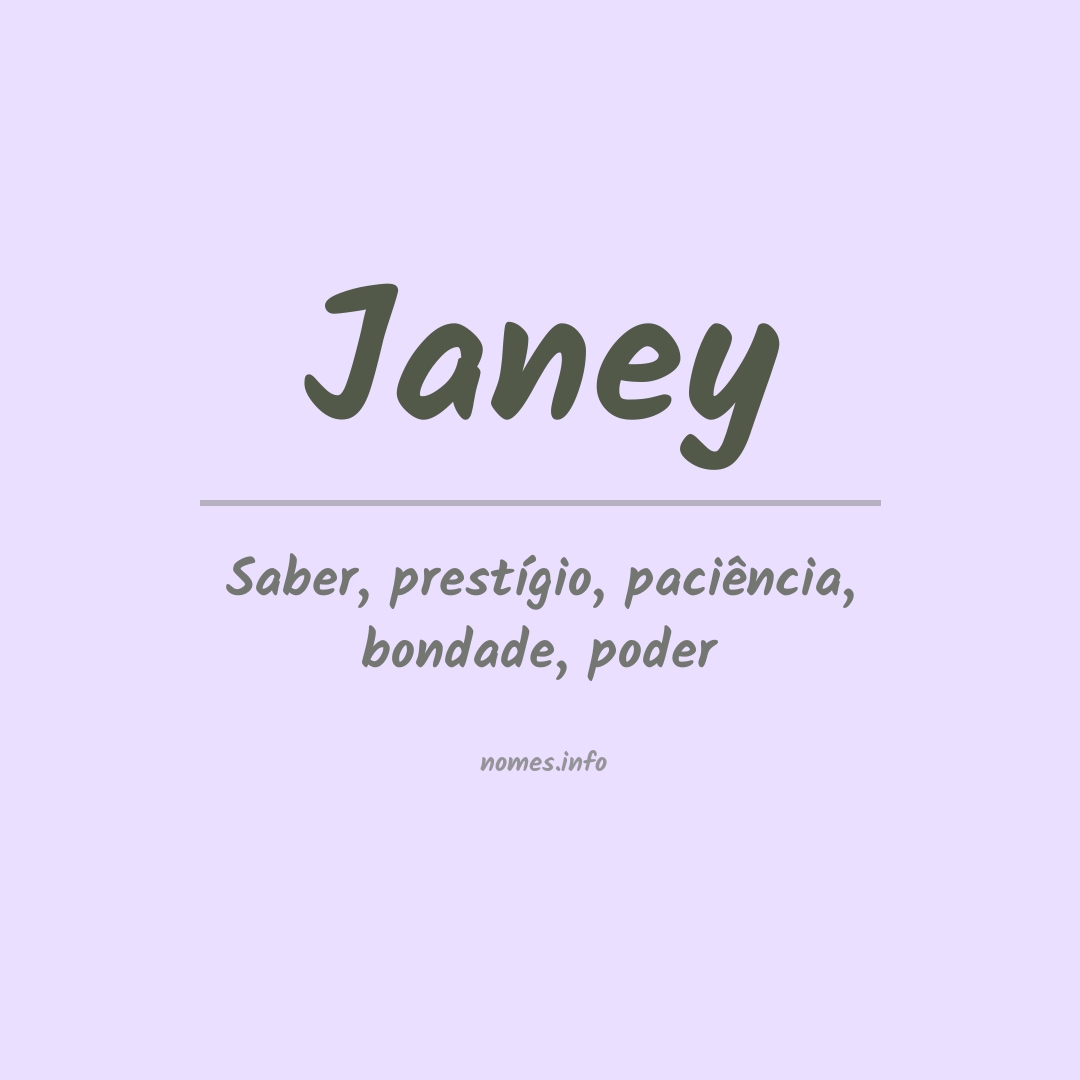 Significado do nome Janey