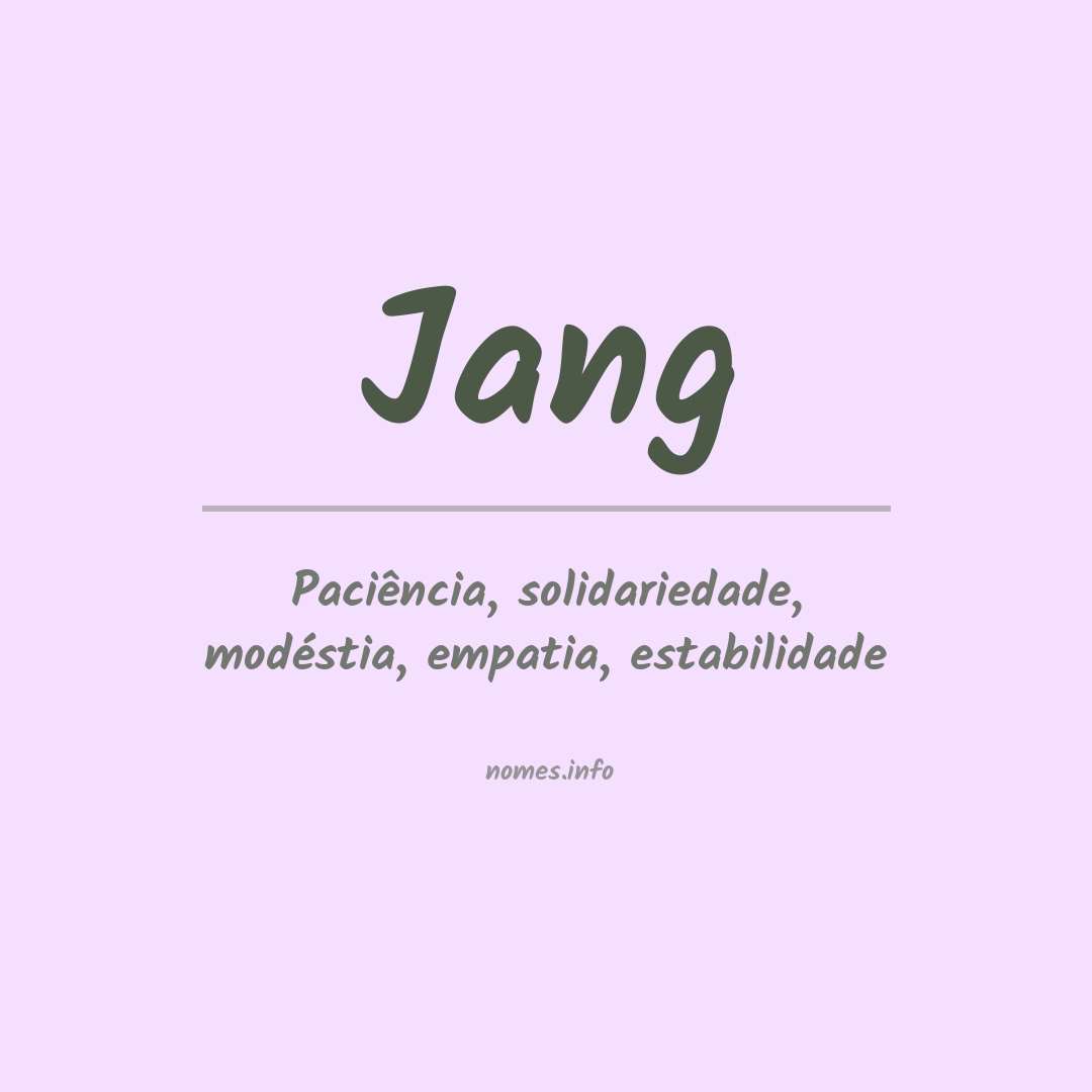 Significado do nome Jang