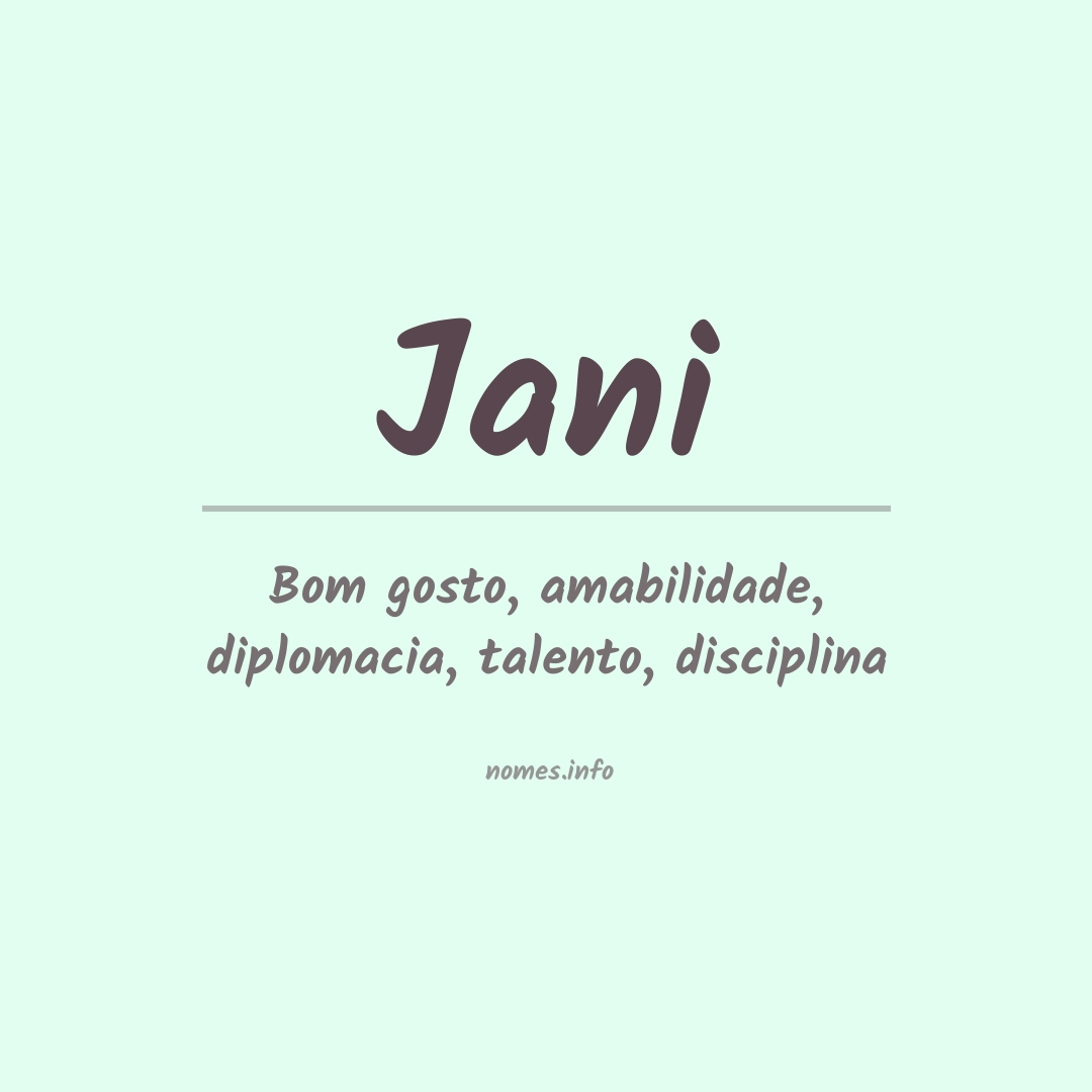 Significado do nome Jani