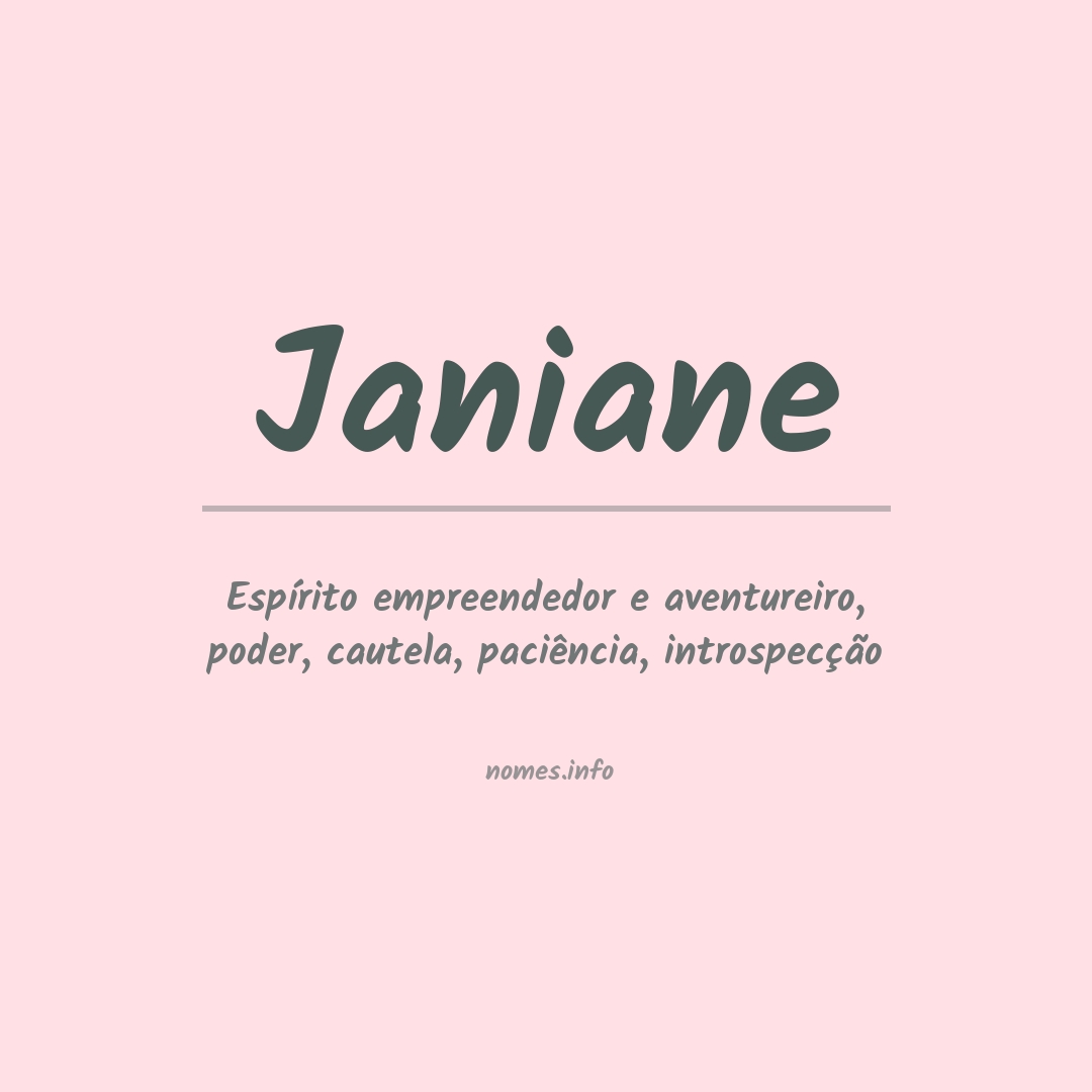 Significado do nome Janiane