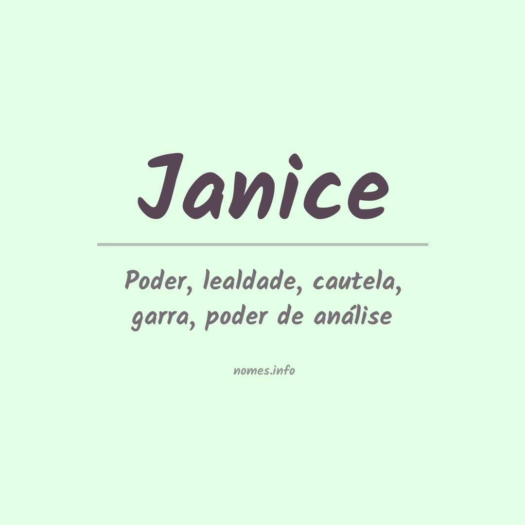 Significado do nome Janice