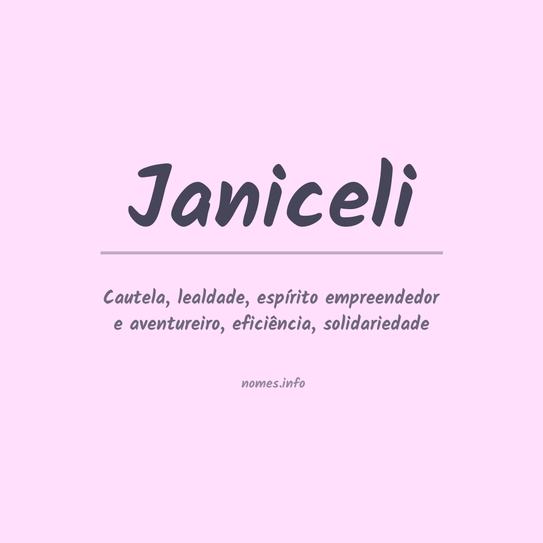 Significado do nome Janiceli