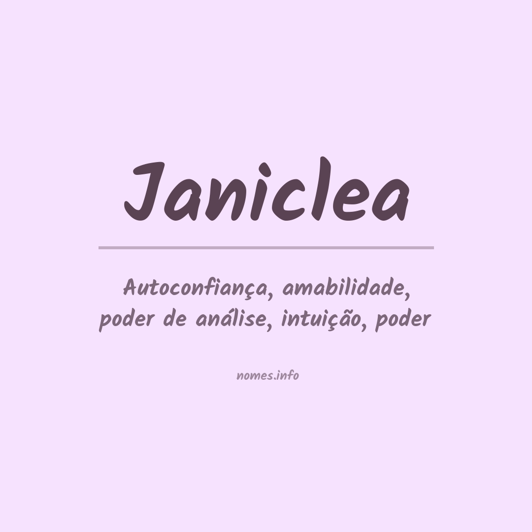 Significado do nome Janiclea