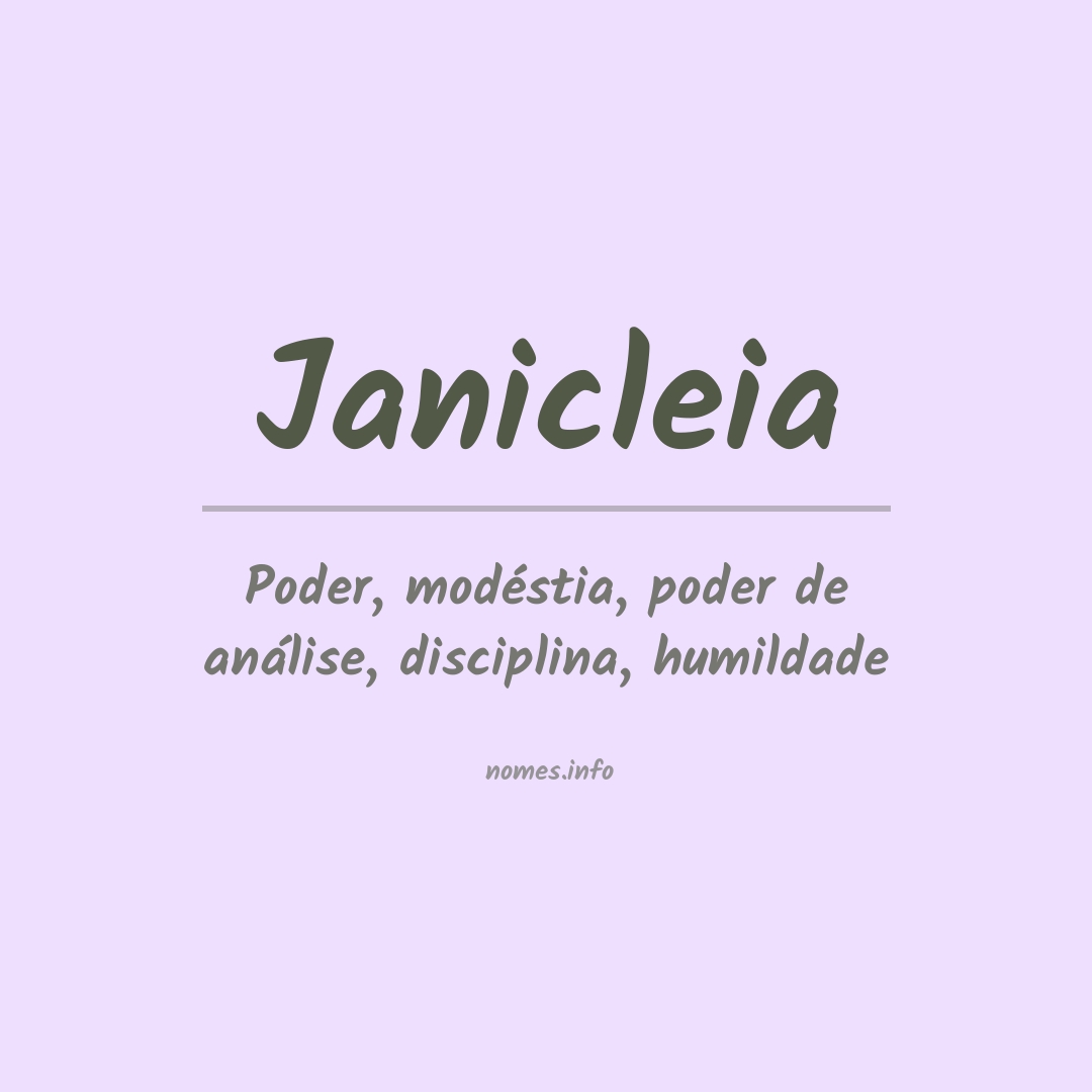 Significado do nome Janicleia