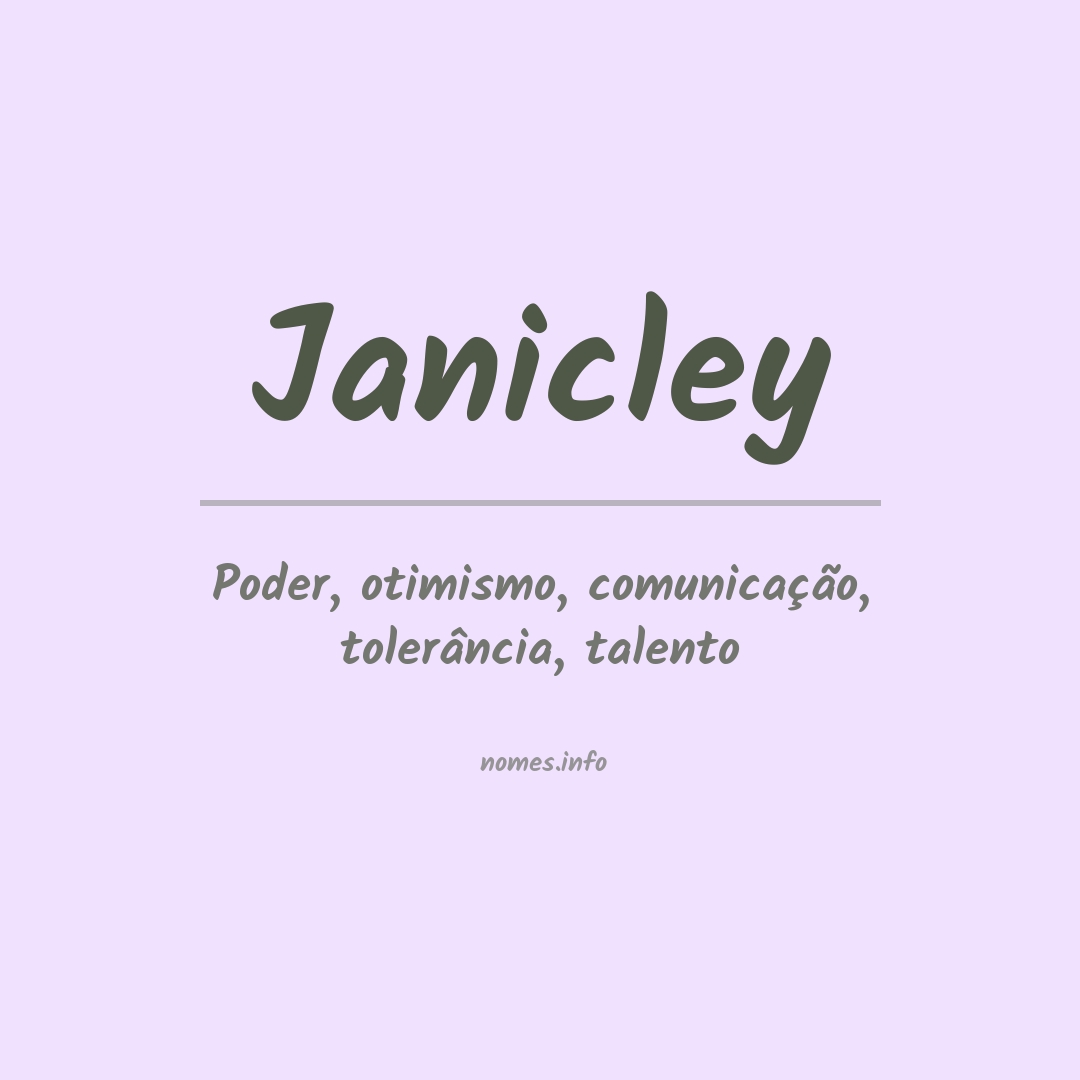 Significado do nome Janicley
