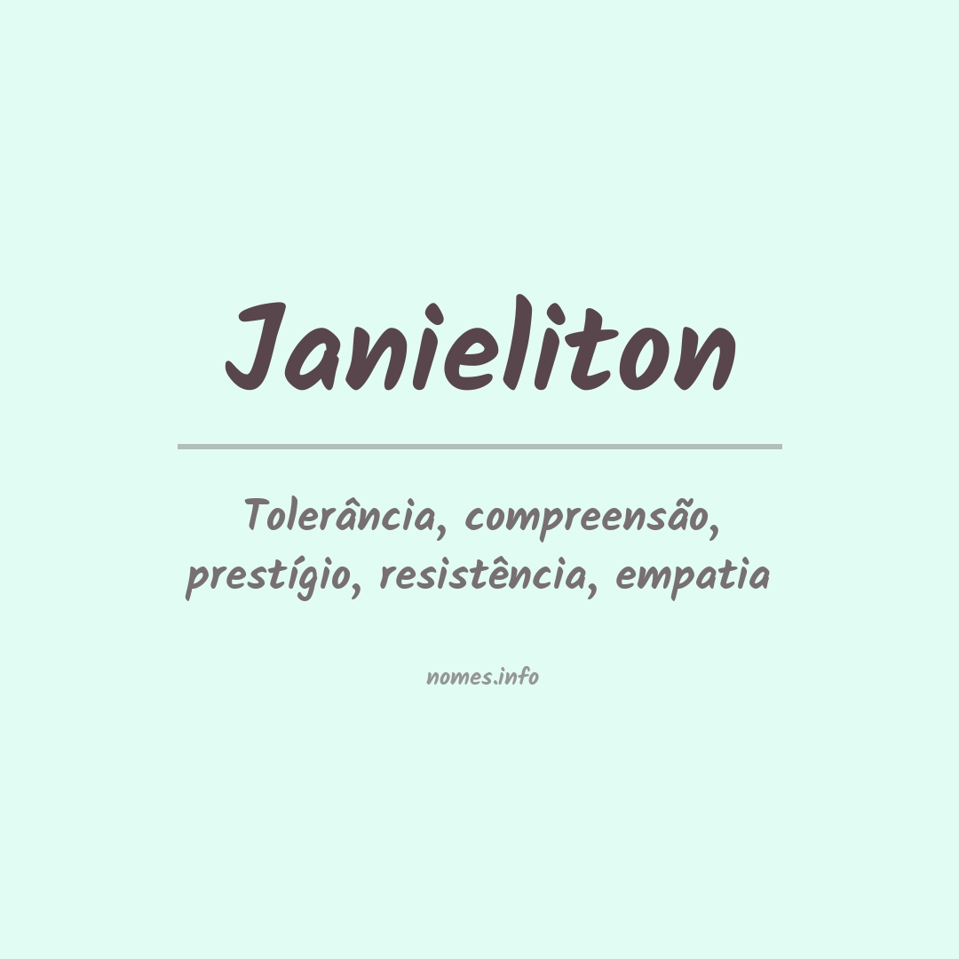 Significado do nome Janieliton