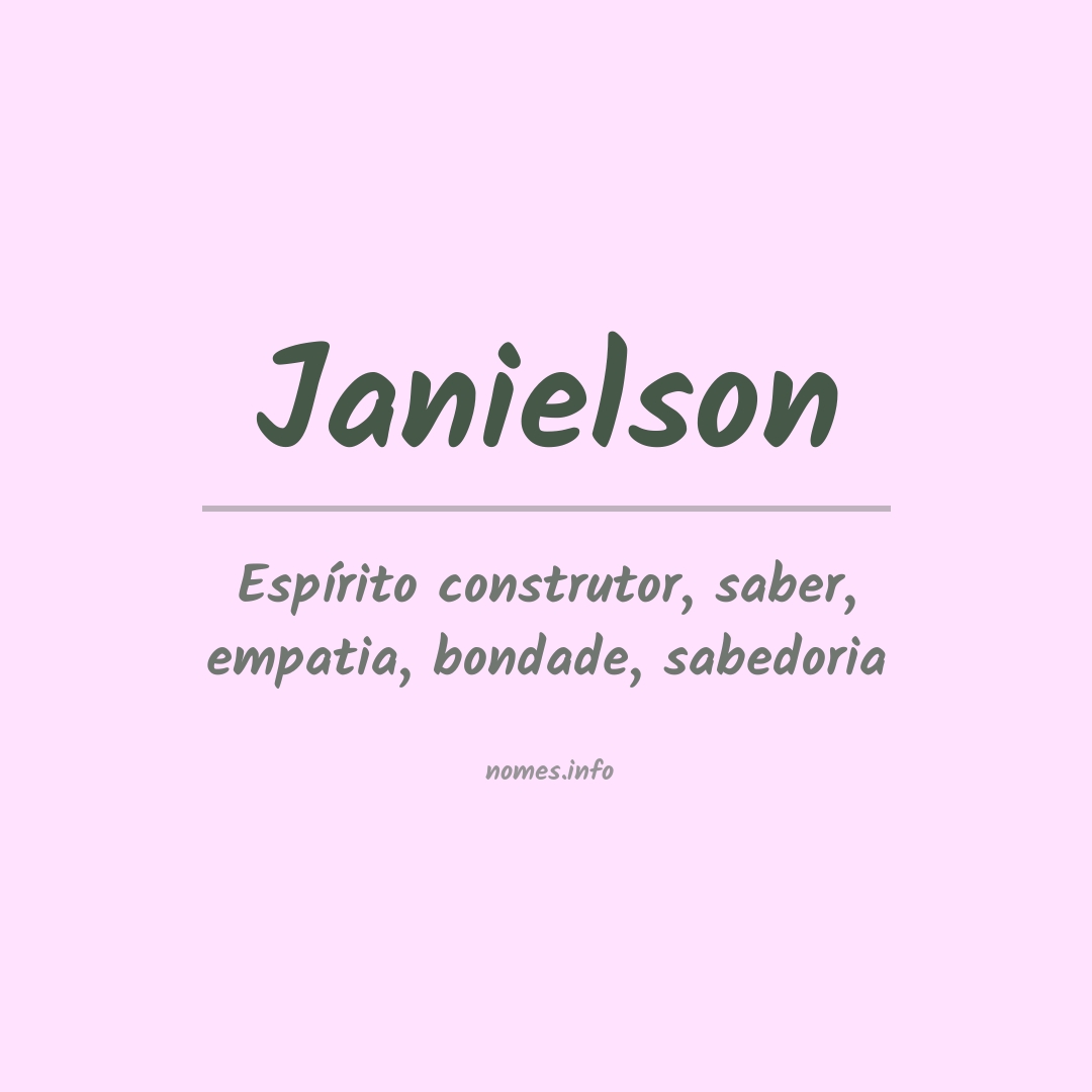 Significado do nome Janielson