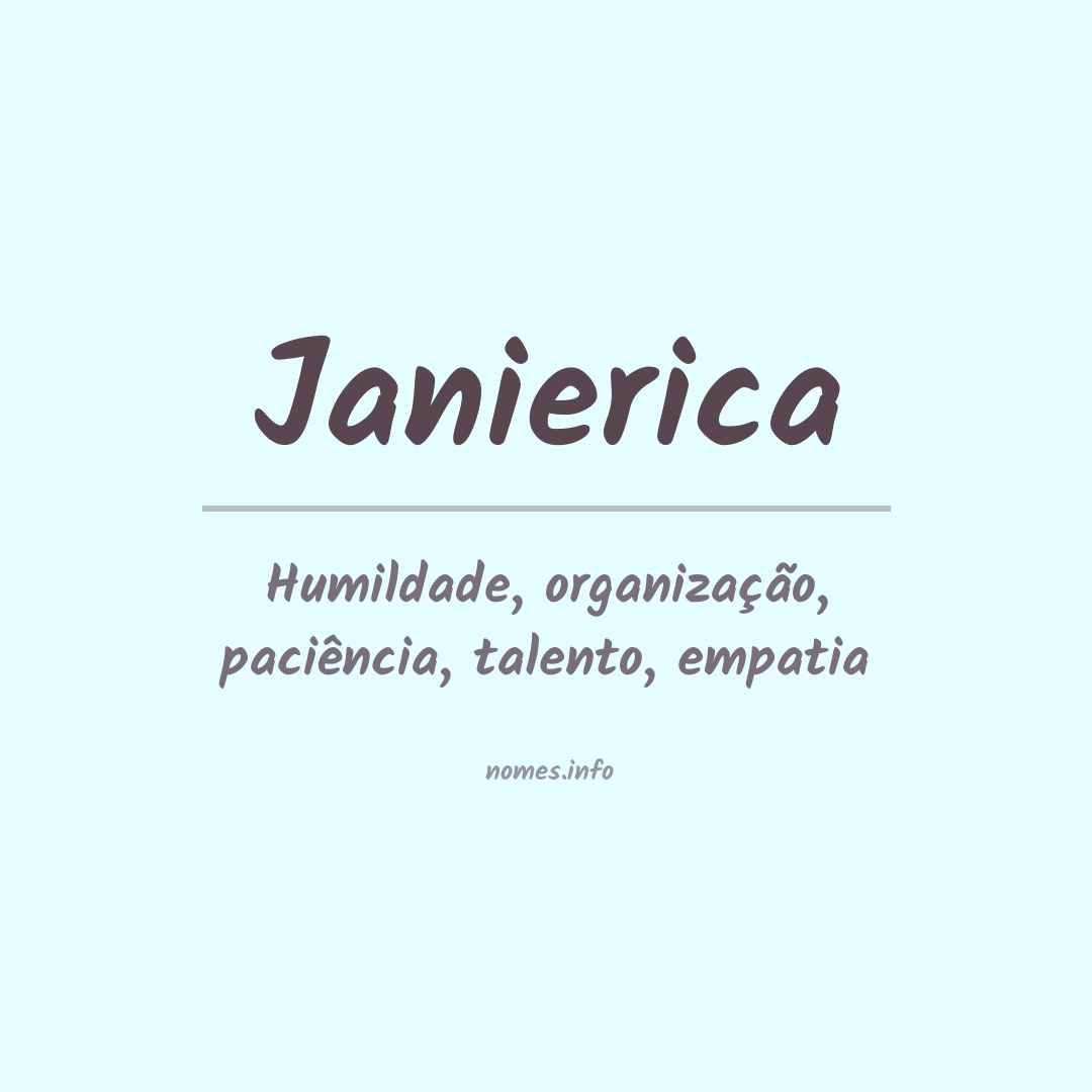 Significado do nome Janierica